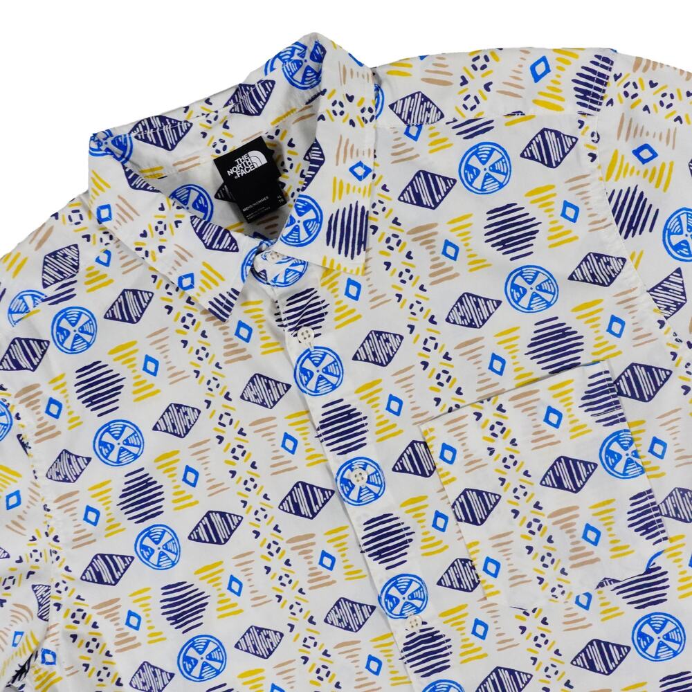 The North Face Geometric Tropical Summer Button Up Short Sleeve Shirt Men's XL